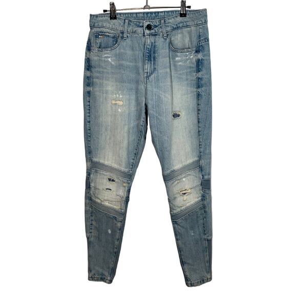 G-Star Raw Motac Deconstructed 3D High Rise Skinny Jean Light Wash Distressed 30 - Picture 5 of 16